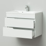 Комплект тумба подвесная Итана Александра 75 (742х44х*551) с раковиной Milen 75, белый глянец (743253)