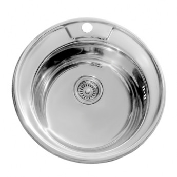 Мойка кухонная круглая врезная 49 (с сифоном) L-449