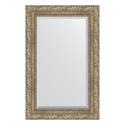 Зеркало настенное с фацетом EVOFORM в багетной раме виньетка античное серебро, 55х85 см, BY 3409
