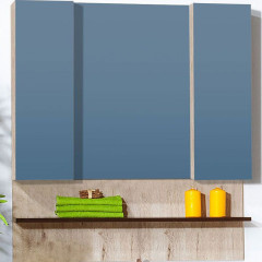 Зеркало со шкафом Бриклаер Карибы 100 4620750418854 Дуб кантри Венге