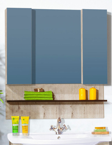 Зеркало со шкафом Бриклаер Карибы 100 4620750418854 Дуб кантри Венге