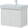 Тумба с раковиной Aquanet Nova Lite 75 белый глянец (2 дверцы)