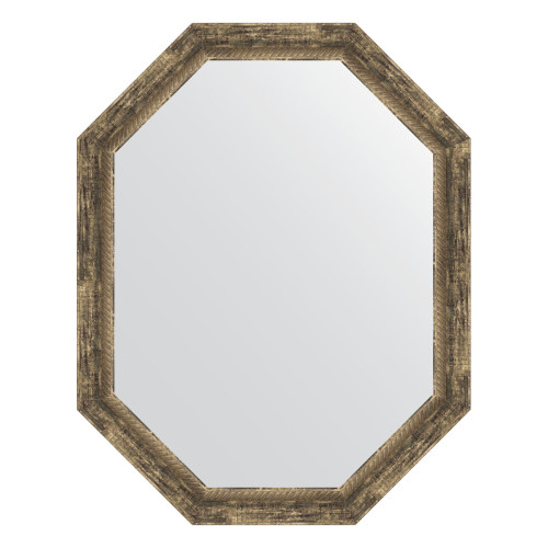 Зеркало настенное Polygon EVOFORM в багетной раме старое дерево с плетением, 73х93 см, BY 7124