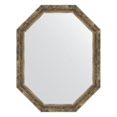 Зеркало настенное Polygon EVOFORM в багетной раме старое дерево с плетением, 73х93 см, BY 7124