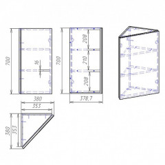 Зеркальный шкаф Alvaro Banos Viento 50 угловой, подвесной