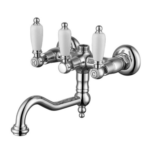 ADRIA-Classik Смеситель для ванной со штуцером 3/4", поворотный излив (хром) Caprigo 03-518-crm