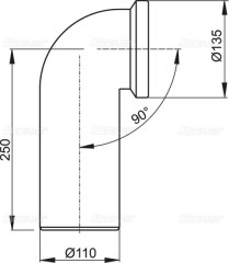 Колено для унитаза Alcaplast A90-90