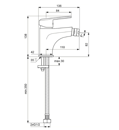 Смеситель для биде Vidima BALANCE Керамический картридж (BA265AA)