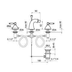 Смеситель для биде Webert Dorian DO710202015, хром