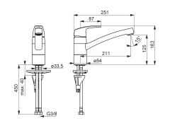 Смеситель для кухни c поворотным изливом Safira NEW 2017 (1030F)