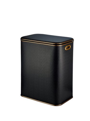 Корзина для белья  PBLG-BG-9 PUNTO черная, кант золото, глубокая