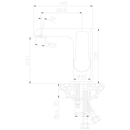 Смеситель для раковины Rossinka W35-11