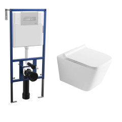 Комплект унитаза Bauedge NS0001-PRO с инсталляцией Nova NV4501 и кнопкой Nova NV7321