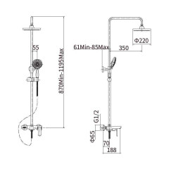 Душевая система FASHUN A2451-7, хром/черный