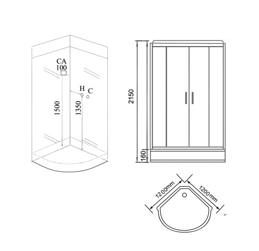Душевая кабина Grossman GR242 (120x120x215)