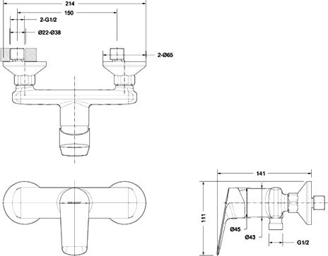 Смеситель для душа Bravat Rhein хром (F9429564CP-01-ENG)