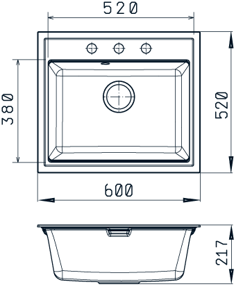 Кухонная мойка Florentina Липси-600 20.120.D0600