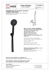 AQG Beta, душевой комплект ER217 на 2 потребителя: с круглым верхним душем 25 см и потолочным кронштейном 20 см, цвет черный матовый