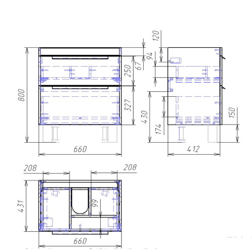 Тумба OWL 1975 Vind stor 70, белый лак