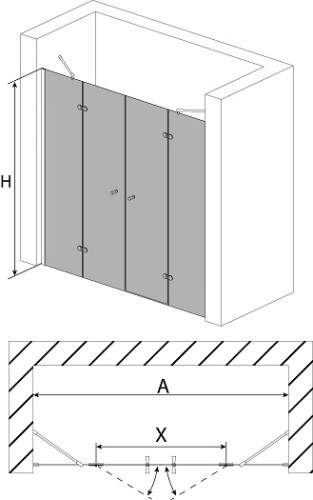 Душевая дверь AVEK AQUA C2 10433 200x190