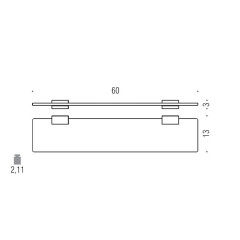 Стеклянная полка Colombo Design Look B1616.RRO