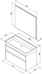 Мебель для ванной Aquanet Nova Lite 90 дуб рошелье (2 ящика)