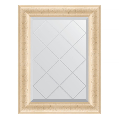 Зеркало настенное с гравировкой EVOFORM в багетной раме старый гипс, 55х72 см, BY 4011