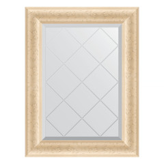 Зеркало настенное с гравировкой EVOFORM в багетной раме старый гипс, 55х72 см, BY 4011