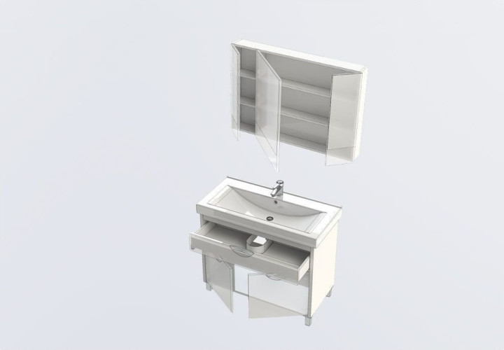 Мебель для ванной Aquanet Гретта 100 светлый дуб (камерино)