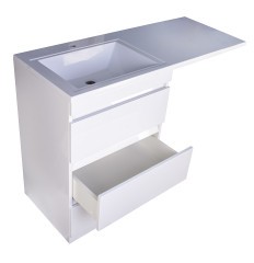 Тумба напольная Style Line Даллас 120 (3 ящ.) Люкс белая, PLUS