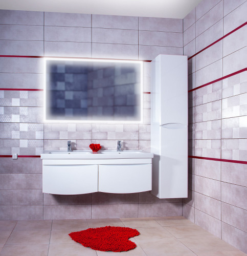 Тумба под раковину Бриклаер Вега 125 4627125414084 подвесная Белый глянец