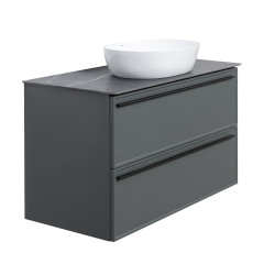 Тумба под раковину подвесная La Fenice Elba TWIN FNC-01-ELB-G-100-2, серо-зеленая