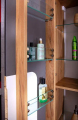 Шкаф пенал Бриклаер Форест 35 4627125414671 подвесной Дуб золотой Антрацит