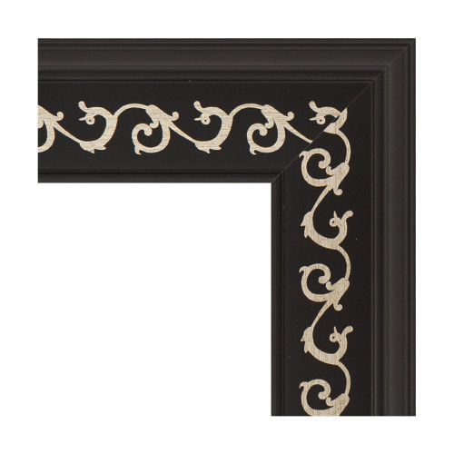 Зеркало настенное с гравировкой EVOFORM в багетной раме чёрный ардеко, 85х85 см, BY 4311