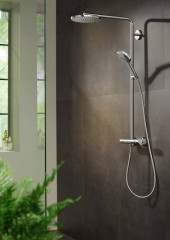 Душевая колонна Hansgrohe Raindance Select S Showerpipe 240 1jet PowderRain, с термостатом, шлифованная бронза