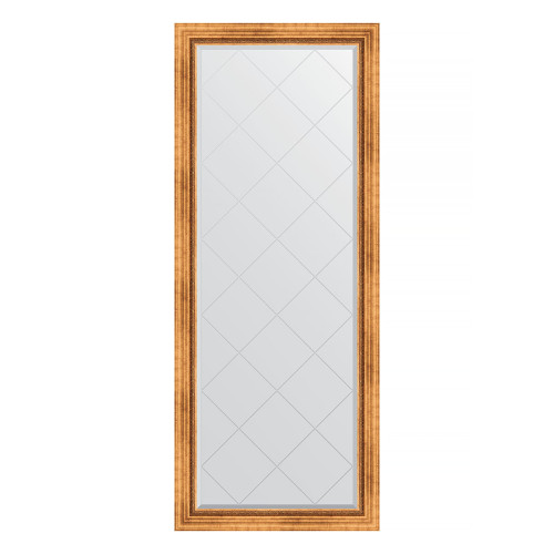 Зеркало напольное с гравировкой  EVOFORM  в багетной раме римское золото, 81х201 см, BY 6317