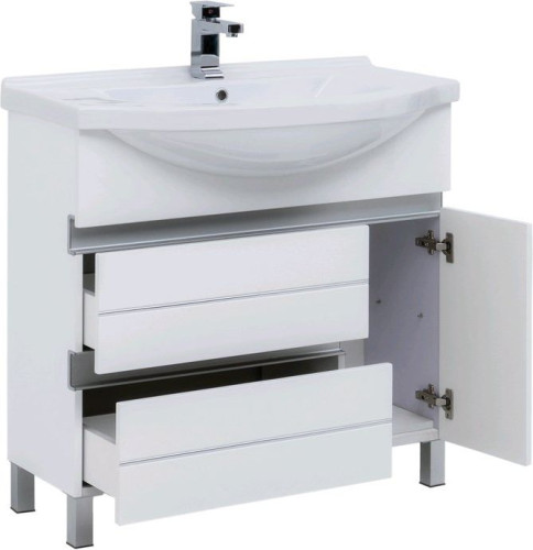 Тумба с раковиной Aquanet Доминика 90 L белый (раковина Эльбрус)