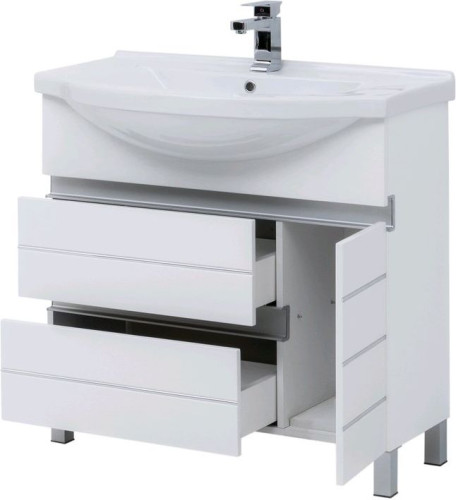 Тумба с раковиной Aquanet Доминика 90 L белый (раковина Эльбрус)