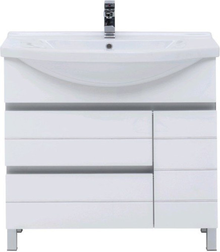 Тумба с раковиной Aquanet Доминика 90 L белый (раковина Эльбрус)
