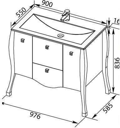 Тумба с раковиной Aquanet Мадонна 90 черный