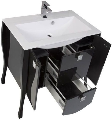 Тумба с раковиной Aquanet Мадонна 90 черный