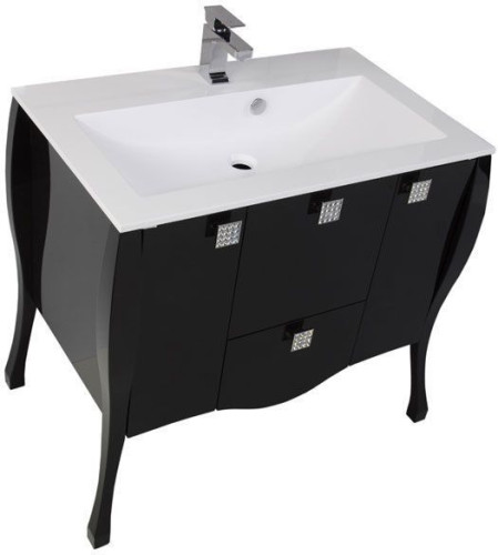 Тумба с раковиной Aquanet Мадонна 90 черный
