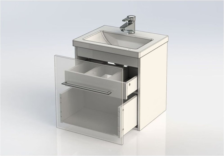 Тумба с раковиной Aquanet Порто 50 белый