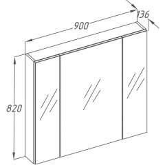Зеркальный шкаф Smile Квинта 90