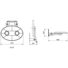Сиденье для душевой кабины Ravak OVO-P Orange/Black (B8F0000044)
