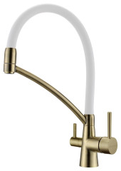 Смеситель для кухни Paulmark SIEGEN, бронза/белый, 213111-BrW, Paulmark