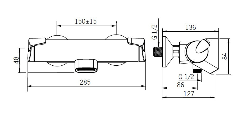 7140U Optima Cмеситель для ванны и душа
