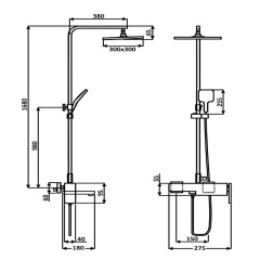 Душевая система ALMAes TVZ-1826 хром