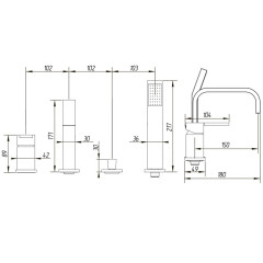 Смеситель на борт ванны Migliore Kvant ML.KVT-2756.CR