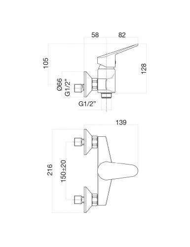 Смеситель для душа Fiore KYRO 86CR6511, хром